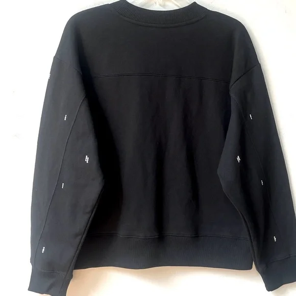 A New Day Long Sleeve Embellished Sweatshirt Womens Large Black Relaxed Fit NWT - Picture 4 of 10